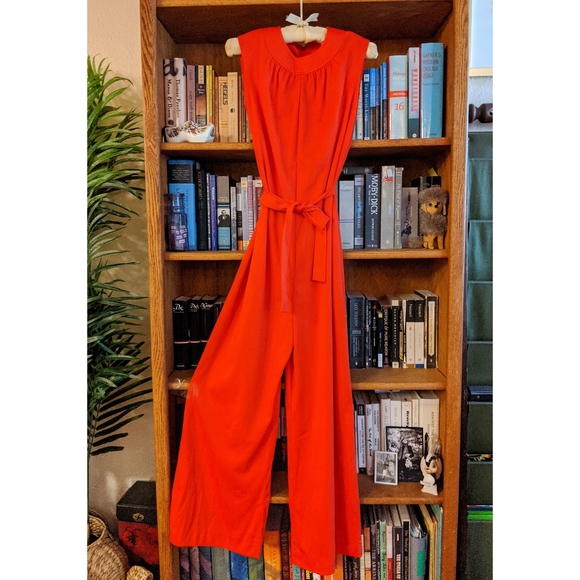 Vintage 70s orange/red jumpsuit - Picture 2 of 8